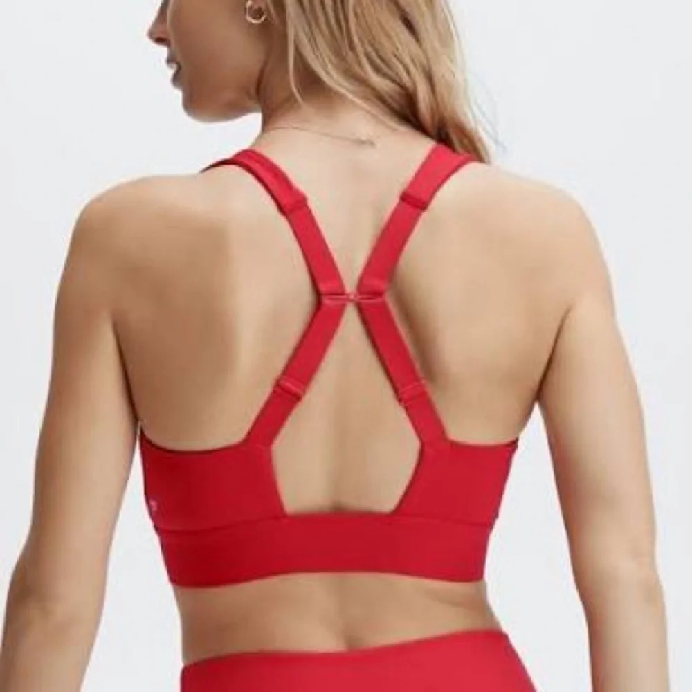 Fabletics All Day Every Day Sports Bra Haute Red No Tag Medium - Picture 3 of 6